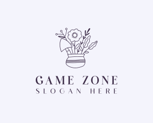 Floral Pot Gardening Logo