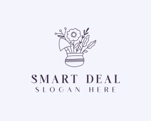 Floral Pot Gardening Logo