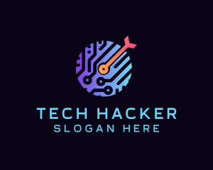Hacking - Circuit Target Anti Virus logo design