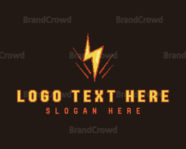 Lightning Bolt Pixel Logo