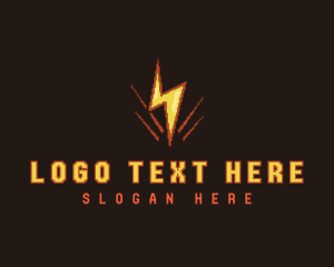 Application - Lightning Bolt Pixel logo design