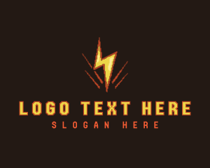 Lightning Bolt Pixel logo design