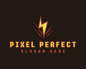 Lightning Bolt Pixel logo design