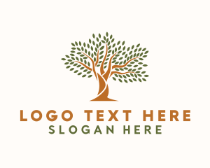 Vegan - Natural Forest Tree logo design