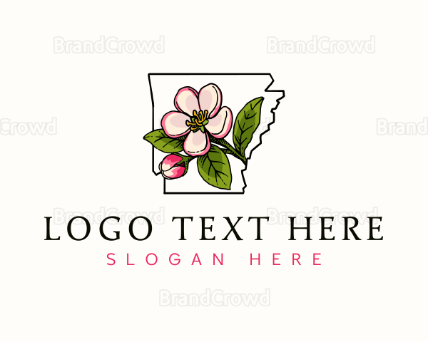 Arkansas Apple Blossom Flower Logo