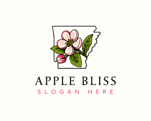 Arkansas Apple Blossom Flower logo design