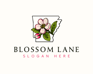 Arkansas Apple Blossom Flower logo design