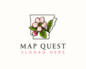 Arkansas Apple Blossom Flower logo design