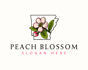 Arkansas Apple Blossom Flower logo design