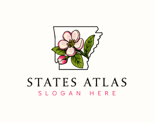 Arkansas Apple Blossom Flower logo design