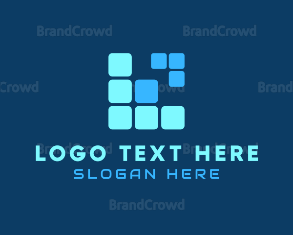 Tetris Pixel Letter L Logo