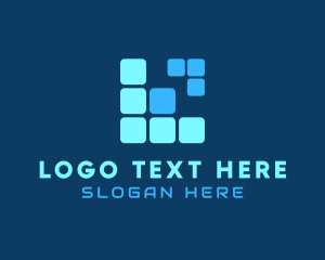 Pixel - Tetris Pixel Letter L logo design