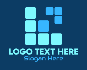 Letter L - Tetris Letter L logo design
