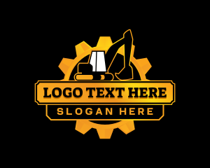 Worker - Excavator Backhoe Builder logo design