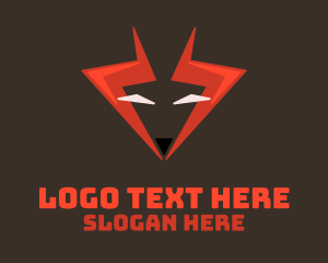 Red - Lightning Electric Fox logo design