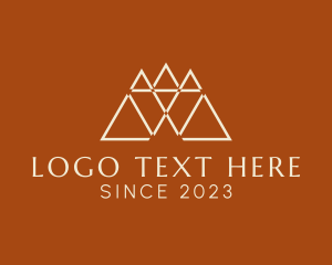 Triangle - Geometric Triangular Outline Letter W logo design