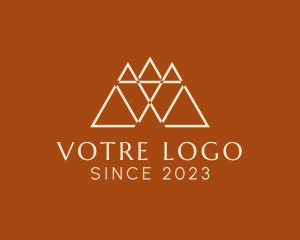 Beige - Geometric Triangular Outline Letter W logo design
