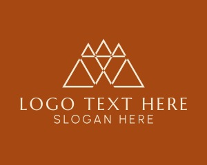 Geometric Triangular Outline Letter W Logo