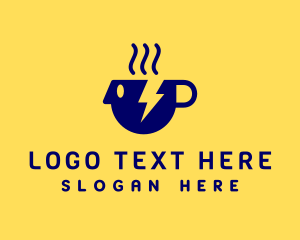 Lightning - Coffee Cup Person Thunder logo design