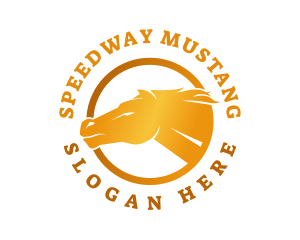 Mustang - Gold Wild Stallion logo design