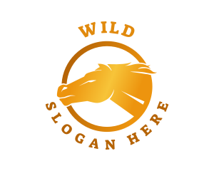 Gold Wild Stallion logo design