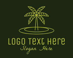 Tree - Minimalist Palm Island logo design