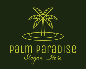 Minimalist Palm Island logo design