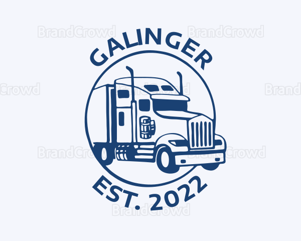 Blue Vehicle Trucking Logo