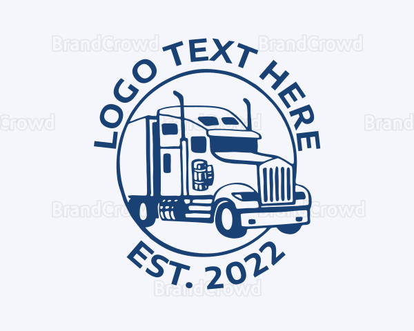 Blue Vehicle Trucking Logo