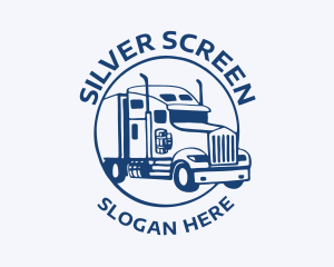 Blue Vehicle Trucking Logo
