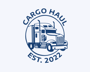 Blue Vehicle Trucking logo design