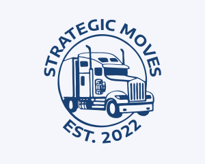 Blue Vehicle Trucking logo design