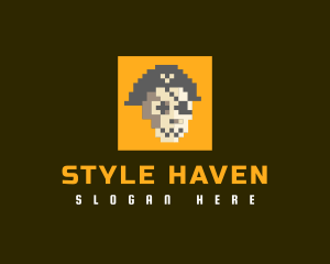 Retro Pirate Skull Logo