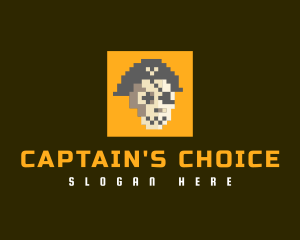 Captain - Retro Pirate Skull logo design