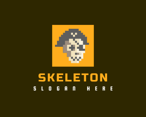 Retro Pirate Skull logo design