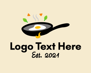 Cholesterol - Fried Egg Skillet Pan logo design