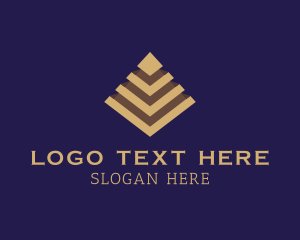 Strategy - Gold Architectural Pyramid logo design
