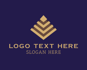 Three-dimensional - Gold Architectural Pyramid logo design