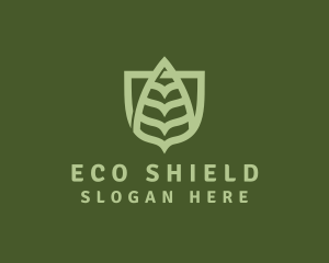 Nature Leaf Shield logo design