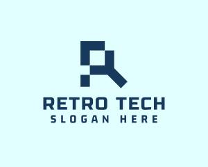 Digital Tech Letter R logo design