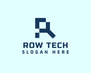 Digital Tech Letter R logo design