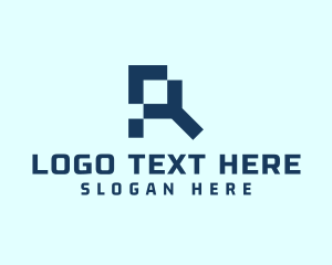 Search Engine - Digital Letter R logo design