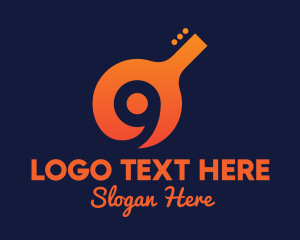 Orange - Number 9 Guitar logo design