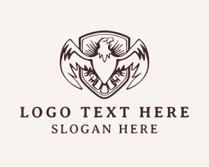 Lieutenant - Hipster Eagle Shield Aviary logo design