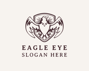 Hipster Eagle Shield Aviary  logo design