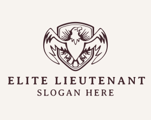 Lieutenant - Hipster Eagle Shield Aviary logo design