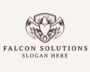 Hipster Eagle Shield Aviary  logo design