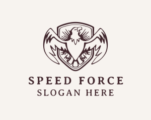 Hipster Eagle Shield Aviary  logo design