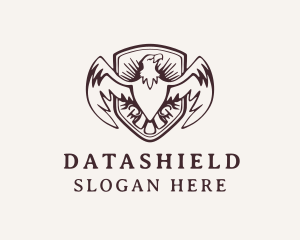 Hipster Eagle Shield Aviary  logo design