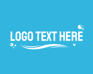 Drinking Water - Water Bubbles Wave logo design